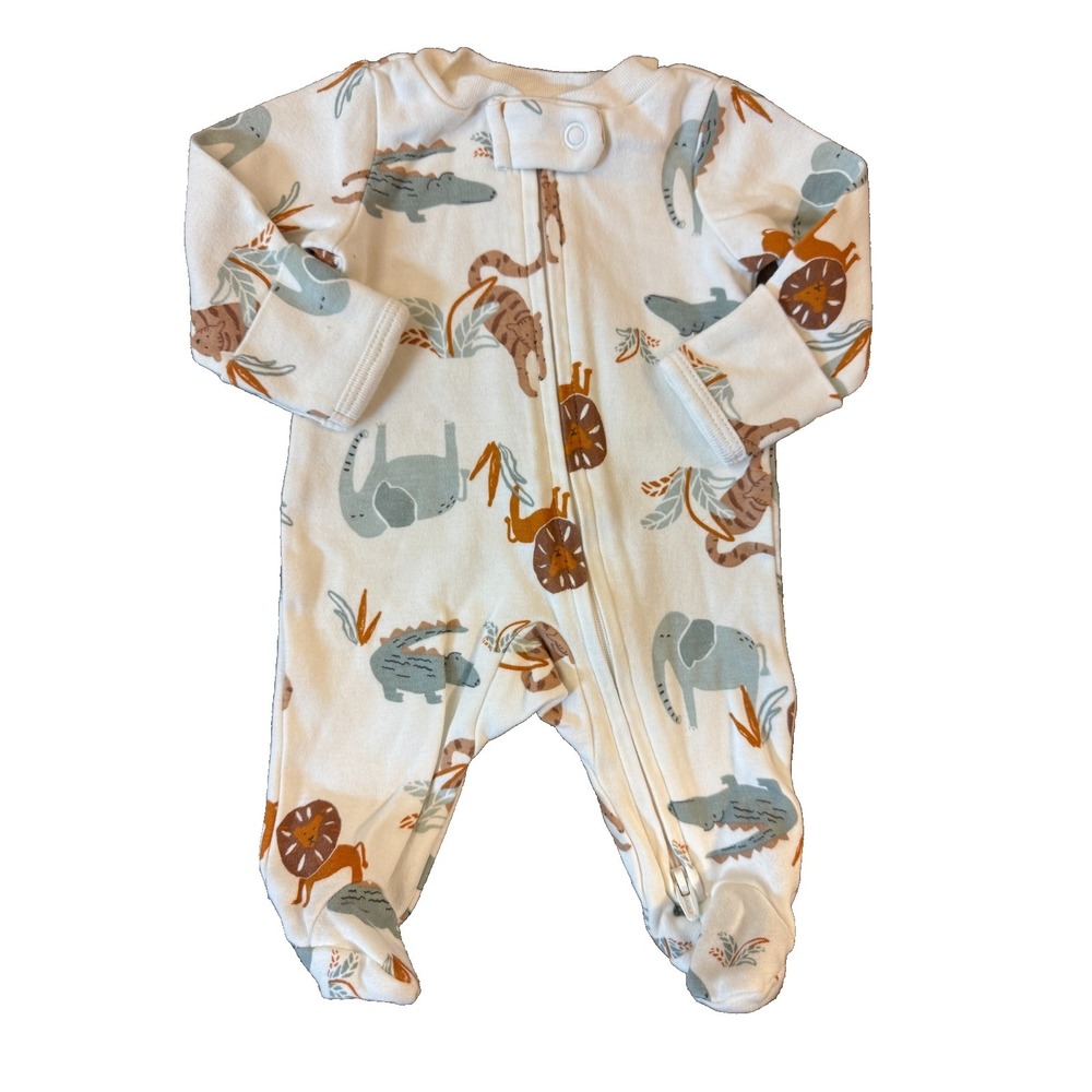 Carters Preemie Baby Boy Sleeper Outfit Romper 2‎ Way Zipper Animals Reborn Doll